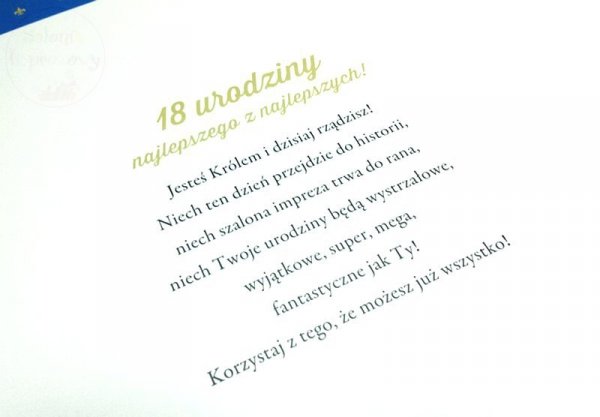 Karnet mega &quot; Jesteś Królem imprezy&quot; 48 x 32cm