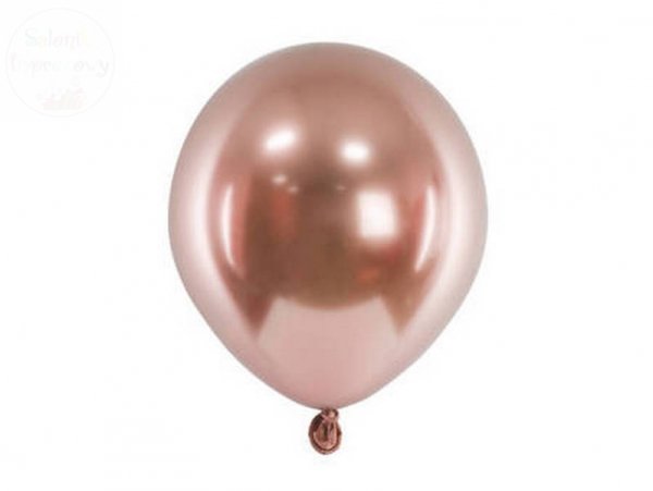 Balon Glossy 12 cm rózowe złoto 10szt