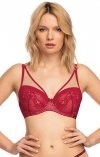 Biustonosz push-up czerwony  Nipplex Casilda
