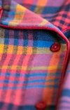 Key LNS 483 flanelowa piżama damska rozpinana