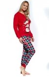 Czerwona piżama damska świąteczna Cornette Snowman