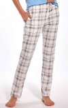 Długie spodnie piżamowe w kratkę z kieszeniami Cornette 690/39