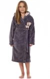 Gruby szlafrok dziecięcy L&L 2434 134/140 onyx