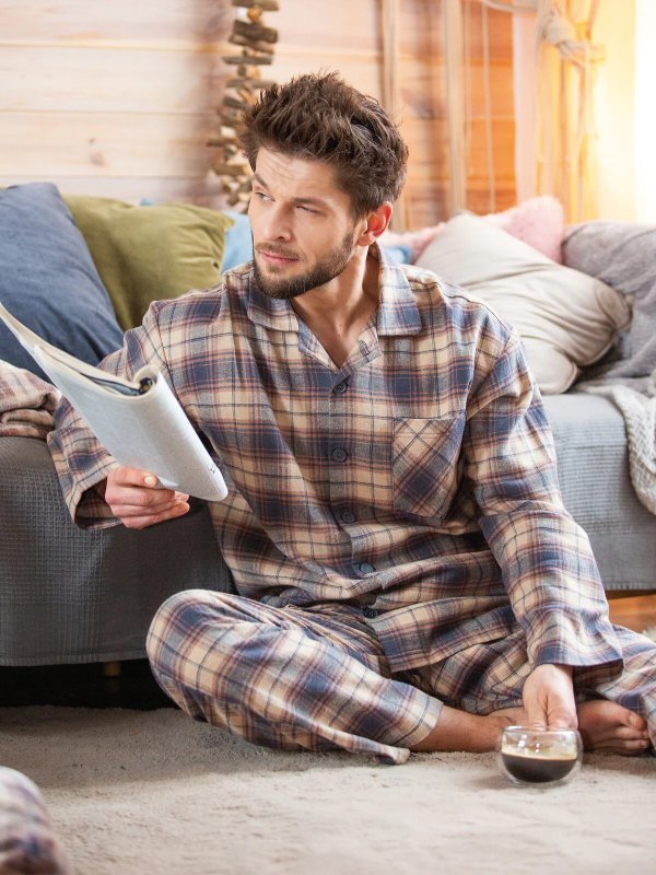 Key MNS 402 piżama męska flanelowa 3XL-4XL 