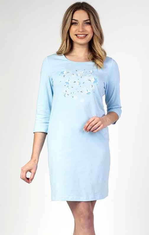Koszula nocna niebieska 3/4 Regina 138 2XL-4XL 
