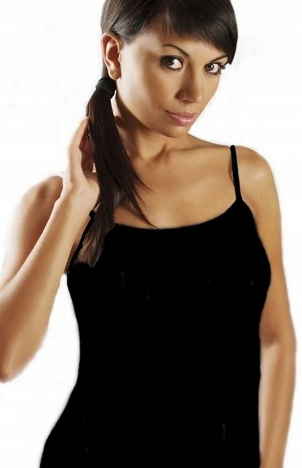 Koszulka damska na cienkich ramiączkach Emili Rita maxi czarna