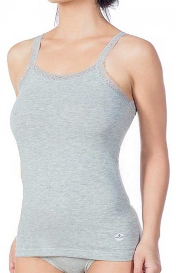 Koszulka damska na ramiączkach Pierre Cardin Podkoszulek siwa