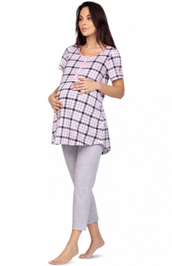 Piżama ciążowa Regina 667 2XL różowa