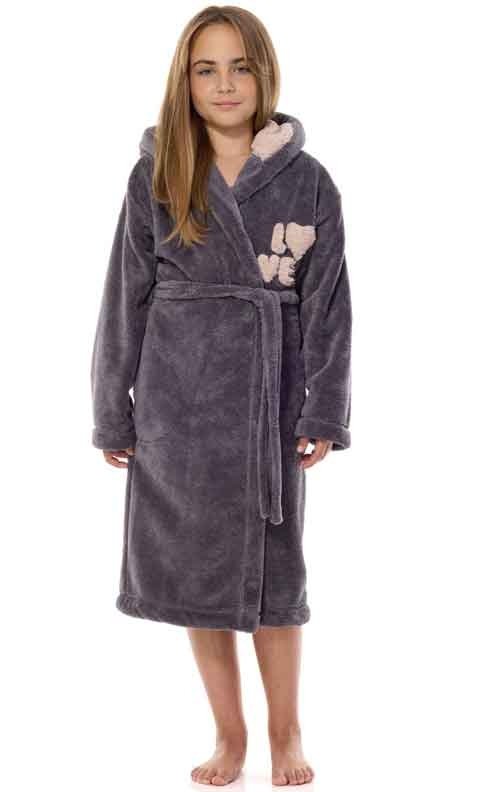 Gruby szlafrok dziecięcy L&amp;L 2434 134/140 onyx