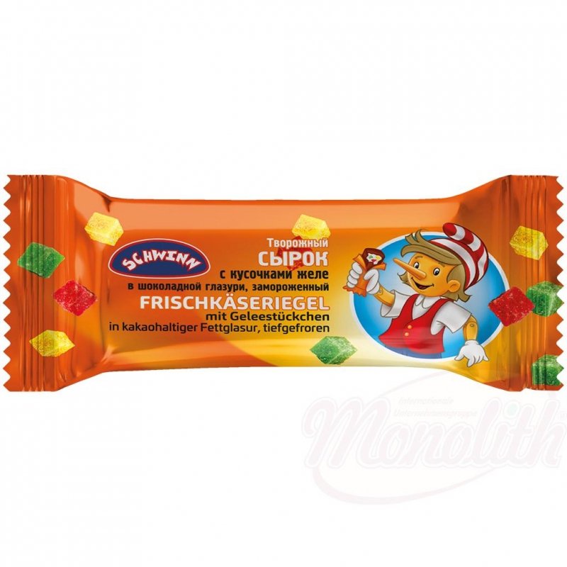 [SCHWINN] baton twarogowy z kawalkami galaretki w polewie kakaowej 45g/30 