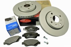 DELPHI 2X TARCZA TARCZE + KLOCKI HAMULCOWE PRZÓD C1 I II 107 108 AYGO I II