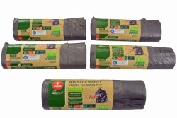 WORKI NA ŚMIECI Z TAŚMĄ 60 LITRÓW 50 SZTUK Z TWORZYWA FLEX WYTRZYMAŁE