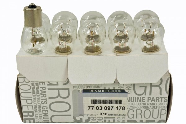 10X ŻARÓWKA P21W 21W 12V ORYGINAŁ RENAULT OSRAM