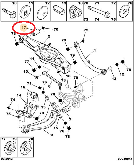 SASIC TULEJA WAHACZA TYLNEGO TYŁ PEUGEOT 406 513180