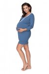 Koszulka nocna Koszula Nocna Ciążowa Model 0155 Blue - PeeKaBoo