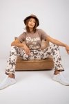 T-shirt Damski Model FA-TS-7677.91P Dark Beige - Fancy
