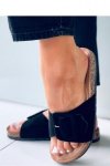 Sandał Klapki na korkowej podeszwie PRIYA BLACK - Inello