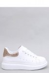 Sneakersy na platformie z cyrkoniami PARKSS WHITE/GOLD - Inello
