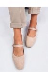 Baleriny w stylu Mary Jane GOLINS BEIGE - Inello