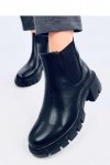 Sztyblety na szerokim obcasie LEDECK BLACK PU - Inello