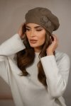Beret Damski  Kolor  Jasny Brązowy Zimowy Wełniany  Kamea-Bara - Kamea