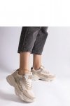 Beżowe sneakersy z brokatowymi wstawkami Clorinda - Solea
