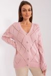 Sweter Damski Model LC-SW-A10-1.23X Light Pink - Rue Paris Hurtownia odzieży on-line, moda damska, bielizna i obuwie dla kobiet 
