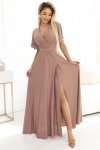 Sukienka Model Jennifer 581-4 Mocha Mousse Brokat - Numoco