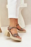 Sandały Model Zazoo 40386 Panterka Brown/Beige - Step in style