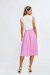 Spódnica midi z rayonu z zakładkami SP82 Pink - Nife