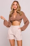 Szorty Damskie Model MOE860 Beige - Moe
