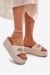 Sandał Klapki Model Isolene 55-A08 Beige - Step in style