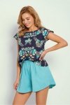 Piżama Damska Model Jodie 3331 Navy/Turkus - Taro