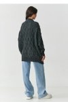 Sweter Kardigan Model S163 Grafit Melange - Makadamia