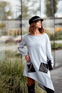 Sukienka Model 617 Light Grey - Fasardi