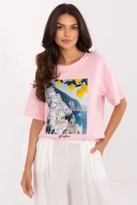 Tshirt Damski Model MI-TS-M3221-1.20P Light Pink - Italy Moda