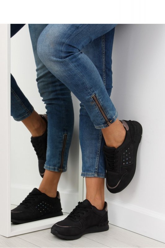 BUTY SPORTOWE DAMSKIE CZARNE SU12P BLACK - Inello