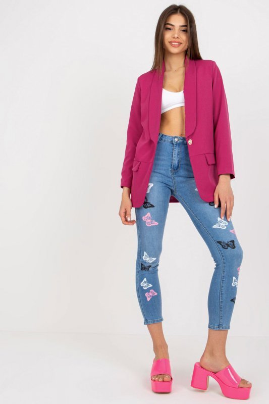 Żakiet Model DHJ-MA-15621.12X Fuksja - Italy Moda