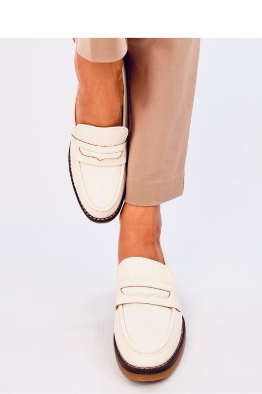 Mokasyny na obcasie RAMONA BEIGE - Inello
