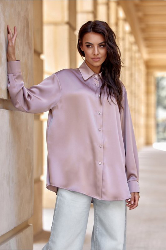 Koszula Damska Model Tessa CAP BLU0185 Cappuccino - Roco Fashion