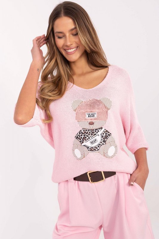 Sweter Damski Model MI-SW-2102.14 Light Pink - Italy Moda