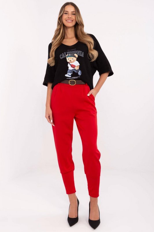 Spodnie Dresowe Model DHJ-SP-20316.16 Red - Italy Moda