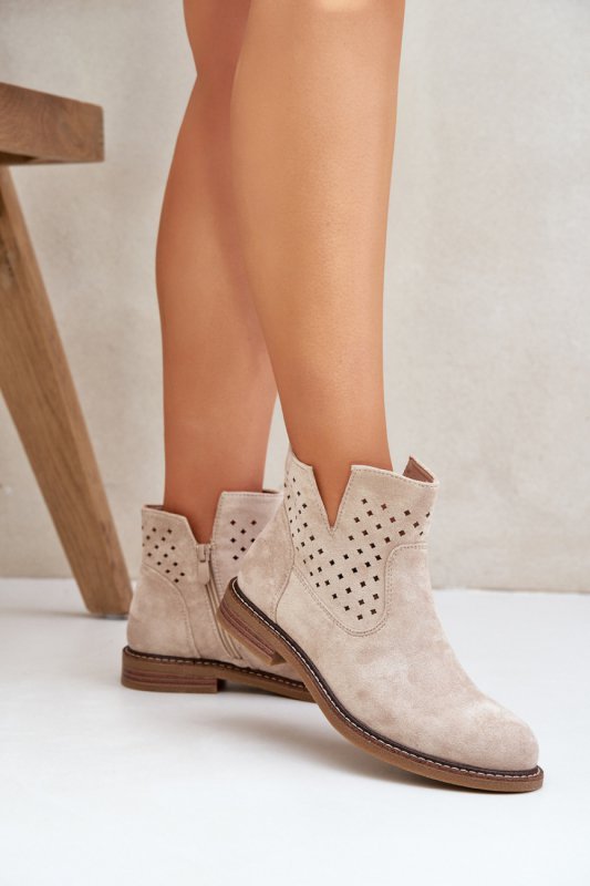 Botki Model Elivaya A2905-8 Light Beige - Step in style