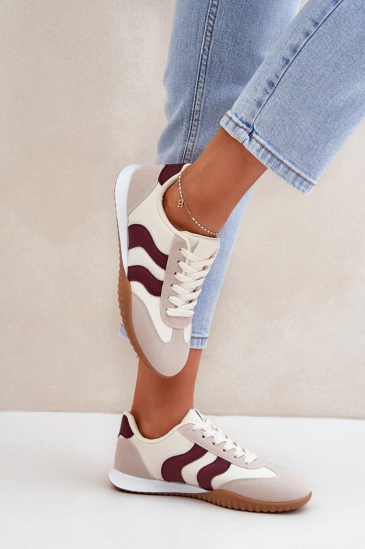 Buty Sportowe Model Maretina BL582P Beige/Bordo - Step in style