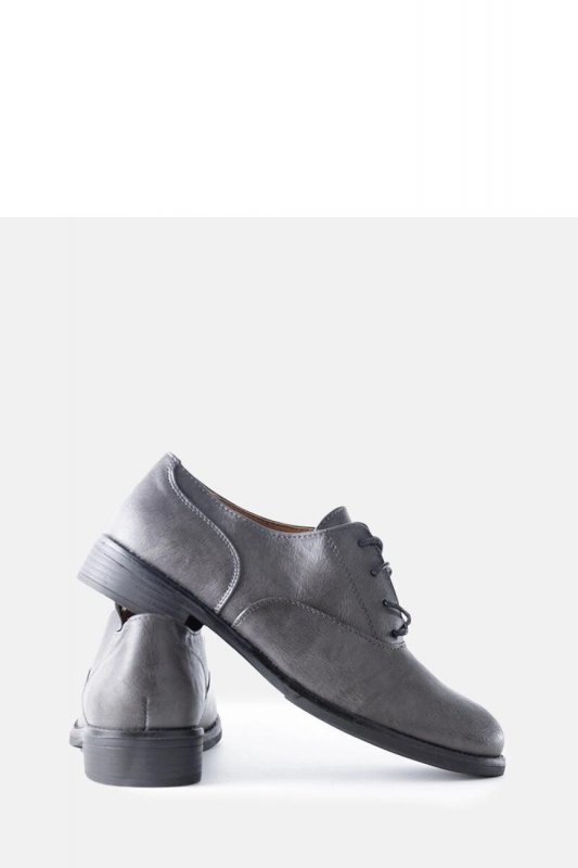 Szare półbuty z ekoskóry Burdett - sznurowane - Solea Hurtownia odzieży on-line, moda damska, bielizna i obuwie dla kobiet - Mat