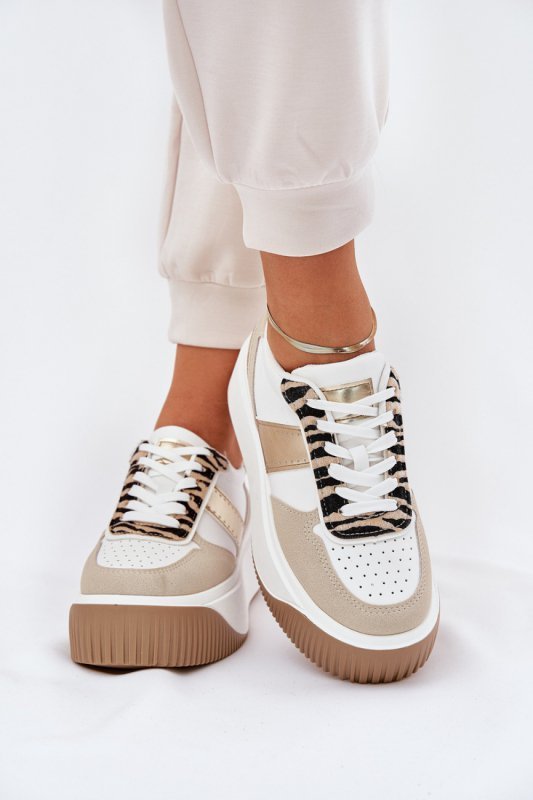 Buty Sportowe Model Telanila PL360 Beige/Gold Wzór - Step in style