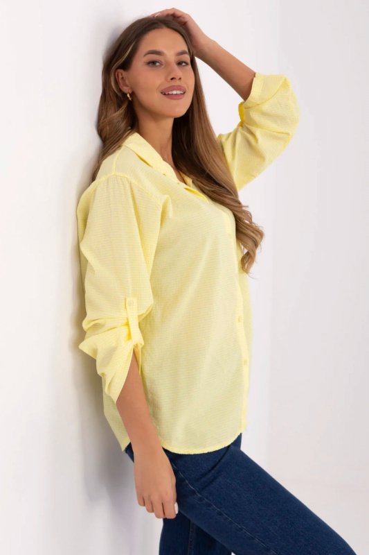 Koszula Damska Model MO-KS-1803.89 White/Yellow - Italy Moda