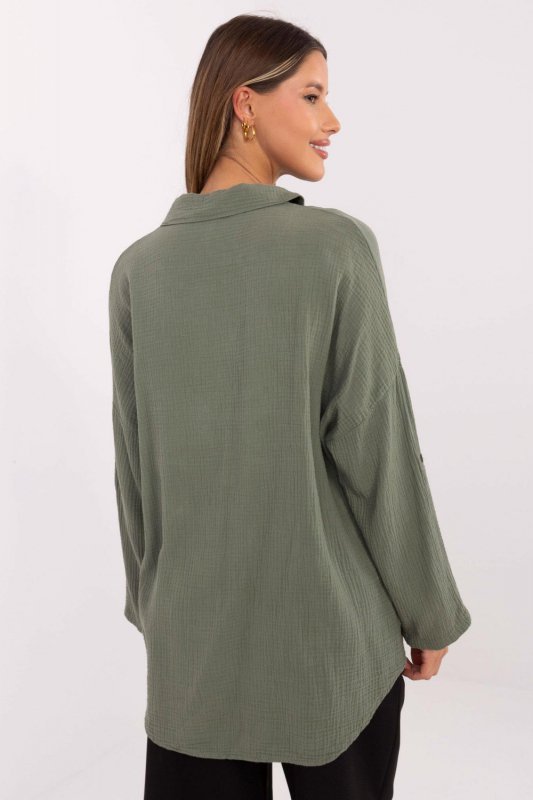 Koszula Damska Model MO-KS-9368.98 Khaki - Italy Moda