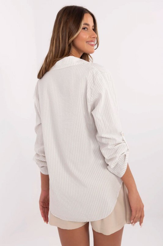 Koszula Damska Model MO-KS-1804.92 White/Beige - Italy Moda