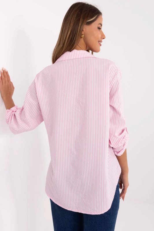 Koszula Damska Model MO-KS-1804.92 White/Pink - Italy Moda